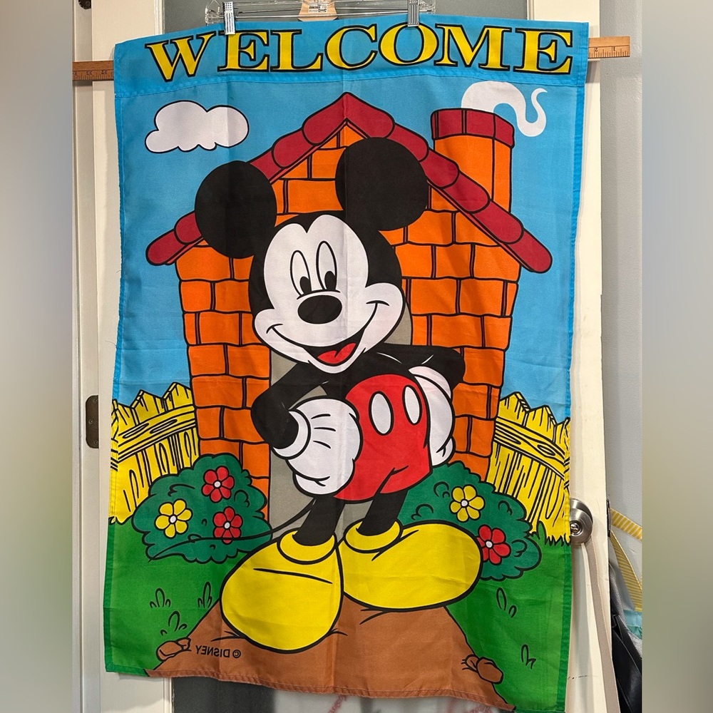 QTY 2 Disney Mickey Mouse Outdoor yard flags